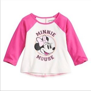 Disneys Minnie Baby Girl Raglan tee